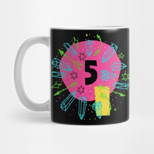 Abstract Celestial Crystals Stars Candy Colors Number Five Mug